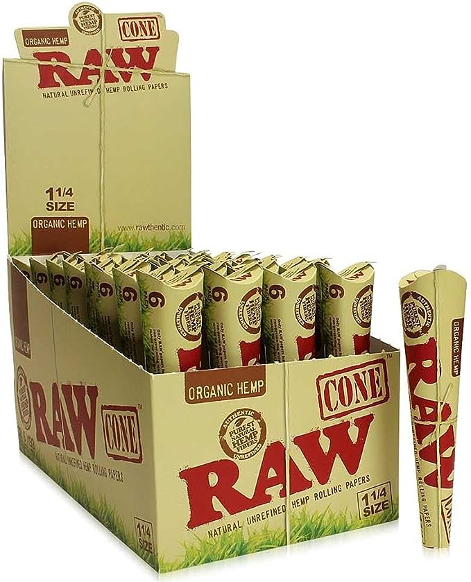 RAW Organic Cones (32 ct | 6 Pieces) 1 1/4" | 1 Box