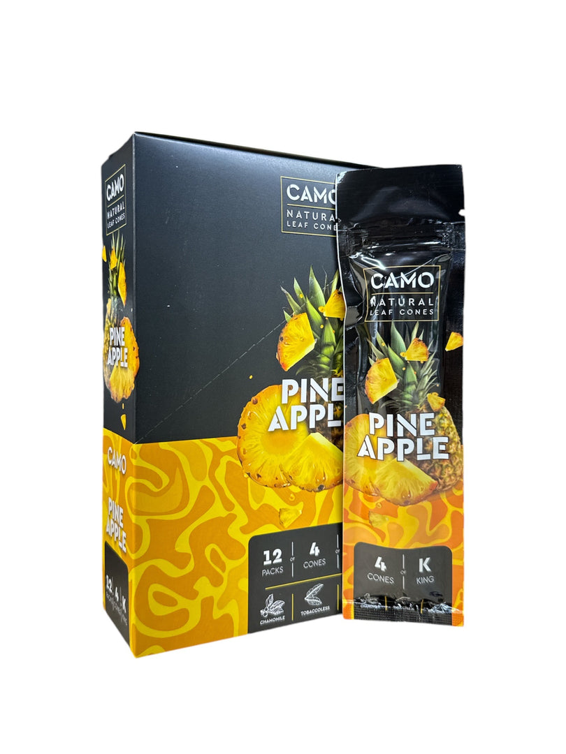 Camo Leaf Cone King | 12 Packs | 4 Cones | King | 1 Box