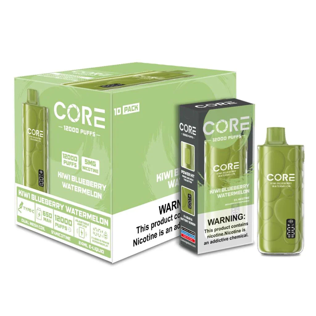 Core 12,000- Disposable Vape with LED Display – 10 Count | 1 Box