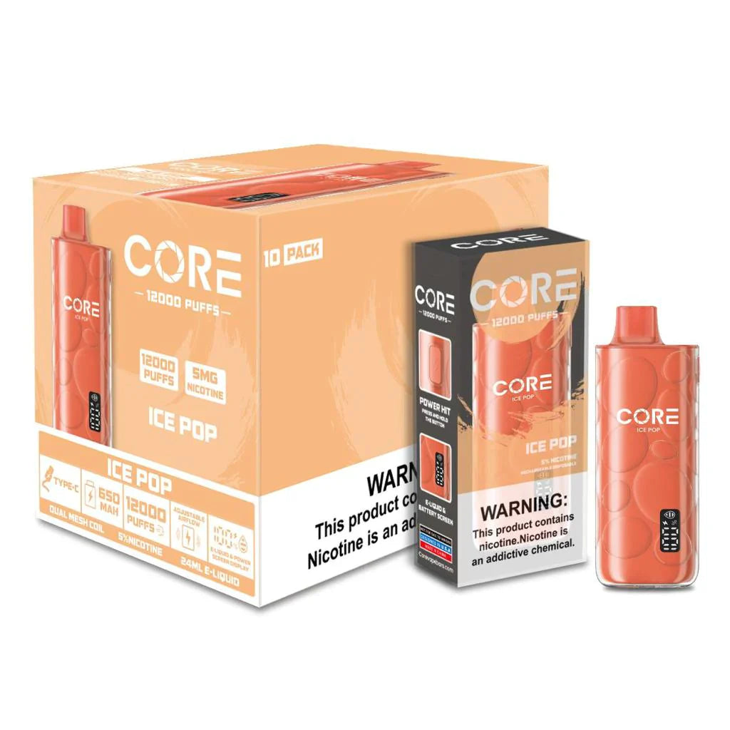 Core 12,000- Disposable Vape with LED Display – 10 Count | 1 Box