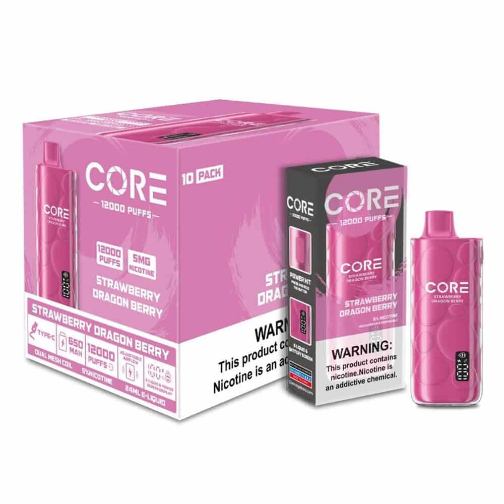 Core 12,000- Disposable Vape with LED Display – 10 Count | 1 Box