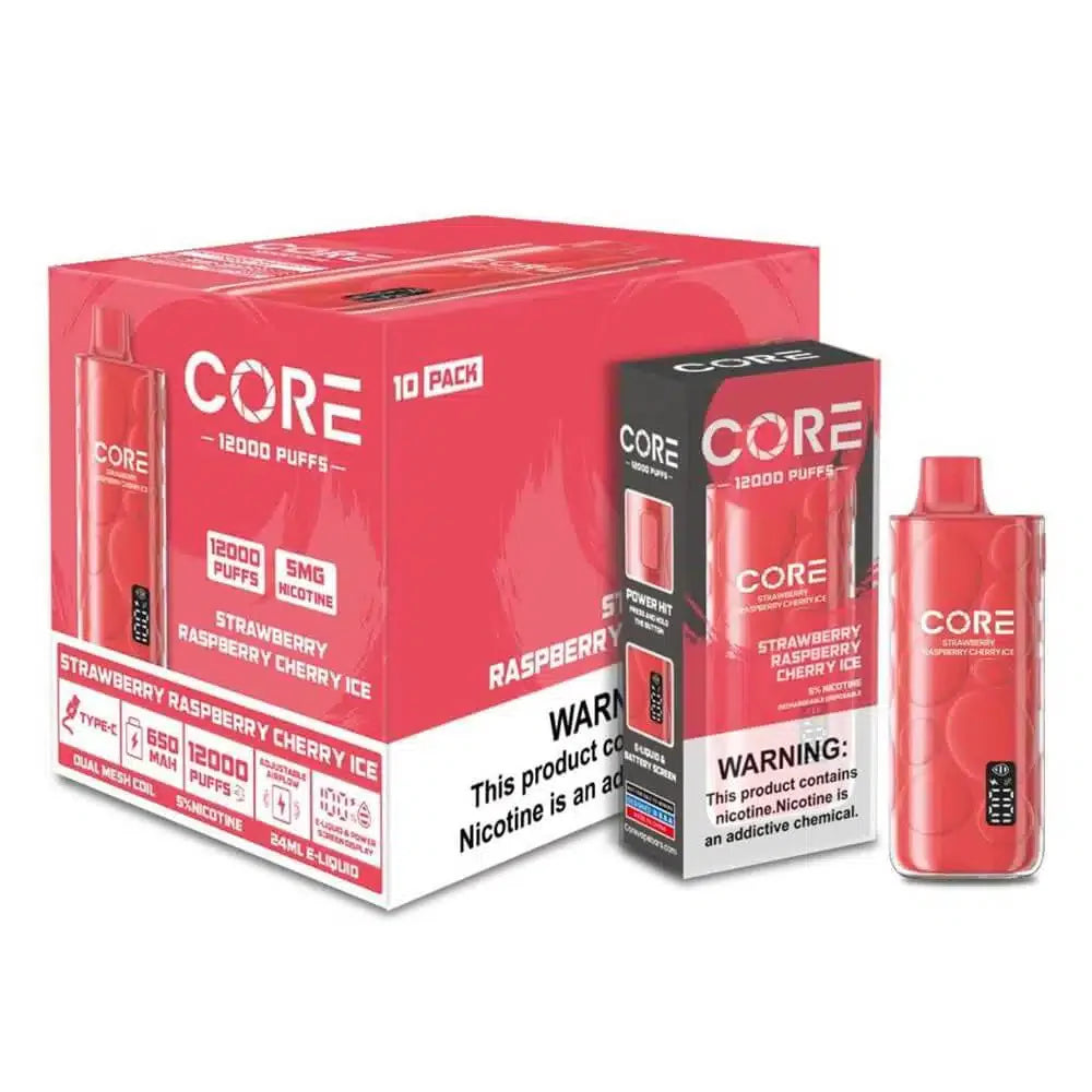 Core 12,000- Disposable Vape with LED Display – 10 Count | 1 Box